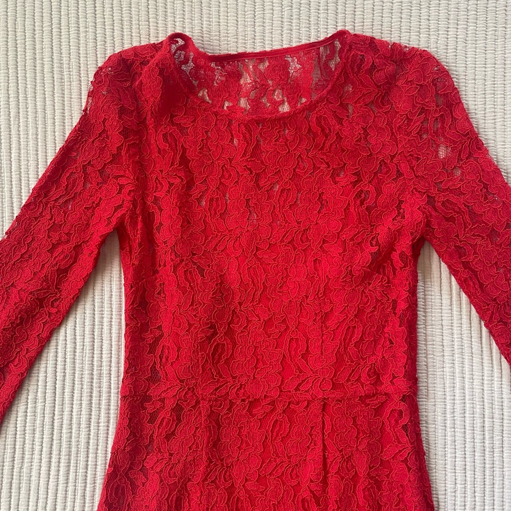 Madewell Red Lace Dress